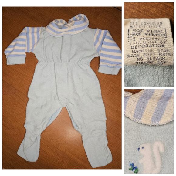 Vintage Baby Sleepers 2 Gerber Babygro Small up to 10lbs (705) - Picture 3 of 8